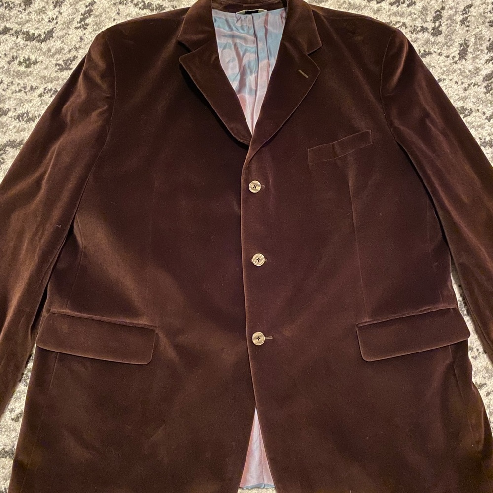 Wilke Rodriguez Chocolate velvet sports coat size 52 Long